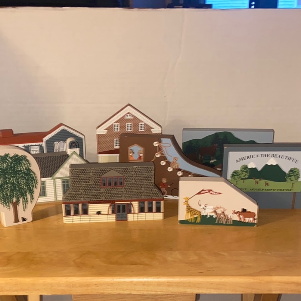 The Cats Meow Decorative Wooden House Set of 9